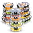 thumbnail image 1 of JoyFul by JoyJolt 24 Piece Glass Storage Containers with Leakproof Lids Set - Black, 1 of 9