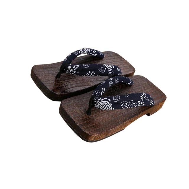 ZheElen Japanese Clogs Slippers Geta Sandals Flip Flops for Men Women 36 Blue Square Size 43 1Set