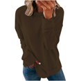 thumbnail image 1 of Chandails de Compression à Manches Longues pour Femmes Col Ras du Cou Unis Plus Chandail Surdimensionné Coupe Ample Pulls Tendance Hauts Légers pour Femmes Grande Taille Gris m, 1 of 6