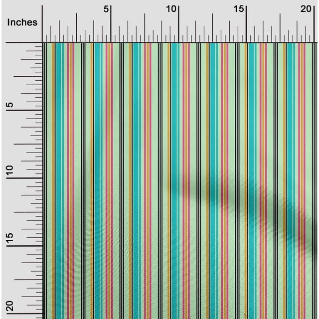 oneOone Cotton Flex Fabric Multicolor Stripe Printed Fabric 1 Yard 40 Inch Wide