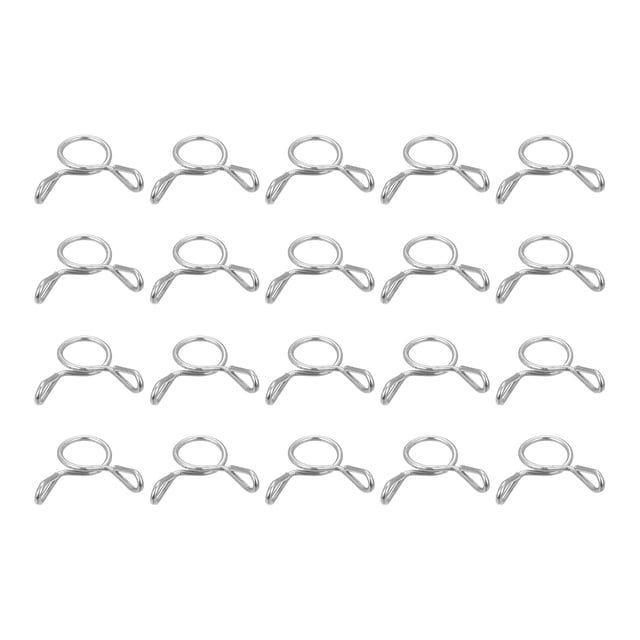 Unique Pinces de Tuyau de Conduite de Carburant Bargains, 100 Pack 7mm 304 Brides de Ressort de Tube de Fil Unique en Acier Inoxydable (Argent)