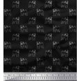 thumbnail image 1 of Soimoi Poly Georgette Fabric Pug Dog Printed Fabric 1 Yard 42 Inch Wide, 1 of 1