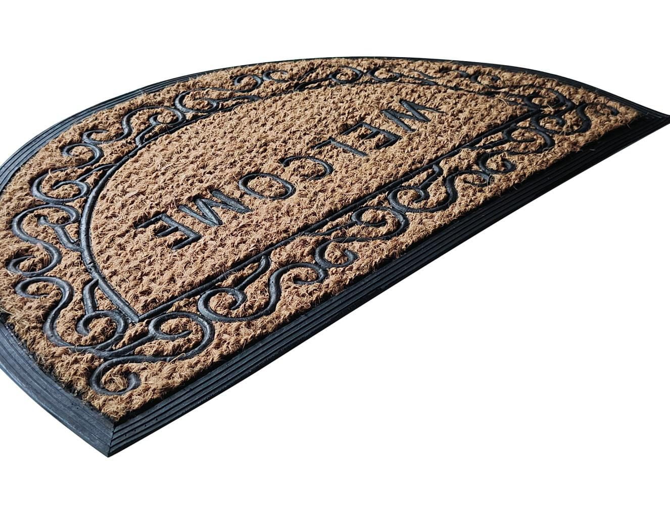 Paillasson demi-cercle en fibre de coco Home Décor Inc. – Fibre naturelle durable, envers antidérapant
