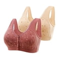 thumbnail image 1 of AherBiu 2pc Plus Size Bras for Seniors Women Front Closure Full Coverage Bralette Comfort High Support Everyday Bras, 1 of 6