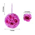 thumbnail image 3 of CHOK 2 Pack | 7” Mauve Flower Ball Silk Rose Pomander Kissing Ball, 3 of 11