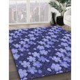 thumbnail image 3 of Ahgly Tapis d'Intérieur Lavable en Machine Carré Transitionnel Bleu Ciel, 7 Pieds Carré, 3 of 7