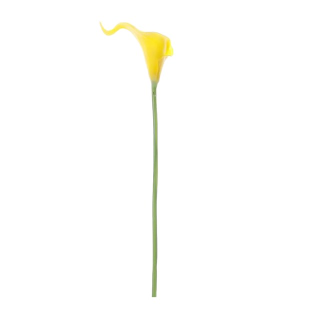 kurtrusly Wedding Decor With Simulated Calla - Choose Variety Of Colors And Styles With High 3D And Simulation Durable PU Pure Yellow 1 Pc