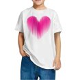 thumbnail image 4 of Posijego T-Shirts de la Saint-Valentin pour Enfants, T-Shirt Graphique avec Cœur, Garçons Filles, Col Rond, Manches Courtes, Hauts Mignons, 4 of 4