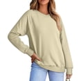 thumbnail image 1 of Chandails en Molleton Col en V pour Femmes Manches Longues Décontractées Tops Pull Oversize, 1 of 5