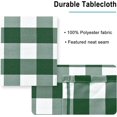 thumbnail image 2 of Checkered Square Tablecloth - Stain Resistant, Waterproof and Wrinkle Resistant Washable Table Cloth for Dining Room and Outdoor Use, 60 x 60 Inch, Forest Green and White Gingham Pattern, 2 of 6