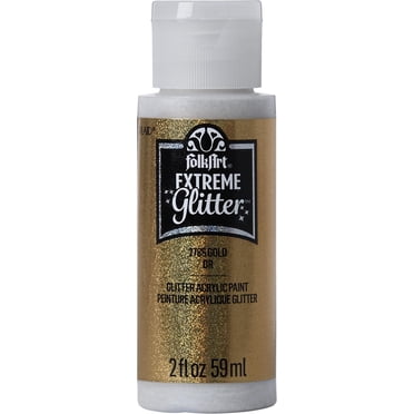FolkArt Extreme Glitter Acrylic Paint, Glitter Gold, 2 fl oz