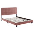 thumbnail image 4 of Celine Channel Tufted Performance Velvet Queen Platform Bed, 4 of 10