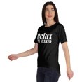 thumbnail image 4 of Inkmeso Relax I'M Vaxxed Drôle Pro-Vaccin T-shirt en Coton à Encolure Dégagée pour Femmes, 4 of 8