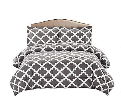 Legacy Decor Comforter with 1 Pillow Sham Goose Down Alternative Ultra Soft Microfiber Grey Color, Twin Size
