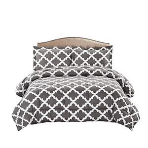 Legacy Decor Comforter with 1 Pillow Sham Goose Down Alternative Ultra Soft Microfiber Grey Color, Twin Size