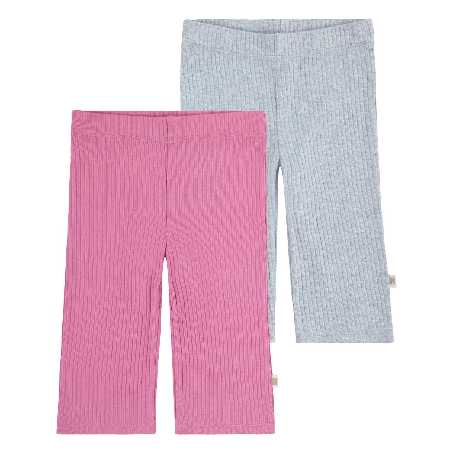 Huggies® Baby Girls' Layette Ribbed Organic Cotton 2-Pack Pants