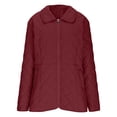 thumbnail image 4 of Womens Puffer Jacket Quilted Barn Jackets Long Sleeve Button Down Winter Quilted Jackets Puffy Coats Quilted Bomber Jacket Puffer Jacket Outerwear Coats with Pockets, 4 of 6