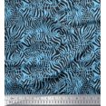 thumbnail image 1 of Soimoi Blue polyester Crepe Fabric Leopard & Wild Animal Skin Print Sewing Fabric BTY 52 Inch Wide, 1 of 3