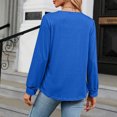 thumbnail image 4 of AherBiu Womens Tops Casual Long Sleeve Square Neck Fall Blouses Loose Comfy Solid Color Shirts, 4 of 4
