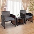 thumbnail image 2 of Costway Ensemble de 3 Pcs pour Patio en Rotin Osier, Coussins, Sofa, Table Basse, Gris, 2 of 9