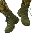 thumbnail image 2 of HBFAGFB Espadrilles pour Hommes Mode Montantes Semelle Épaisse à Lacets Chaussures de Randonnée Chaussures de Course Vert Taille 46, 2 of 8