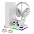 thumbnail image 4 of Support de Refroidissement RVB Tout-en-un pour Xbox Series S (XSS) - Station de Recharge Double pour Manettes, Support pour Écouteurs et Support de Disques pour 12 Jeux, Accessoire de Jeu à DEL Coloré pour une Configuration Organisée, 4 of 6
