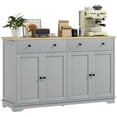 thumbnail image 1 of HOMCOM Sideboard Cabinet with Storage Drawers Adjustable Shelves Grey, 1 of 10