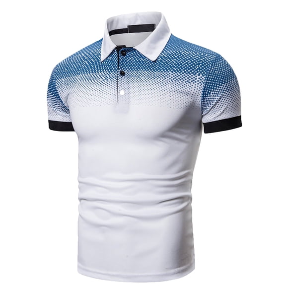 lcziwo Golf Shirts for Men 2024, Men's Polo Shirts 2024 Short Sleeve Casual Polo T Shirt Color Block Slim Fit Golf Shirts with Pocket White XL
