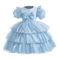 thumbnail image 1 of WEAIXIMIUNG Robes de Fête pour Filles Taille 18 Robes de Noël à Manches Courtes Broderie Dentelle Volants Robe de Soirée Robe de Mariage, 1 of 4