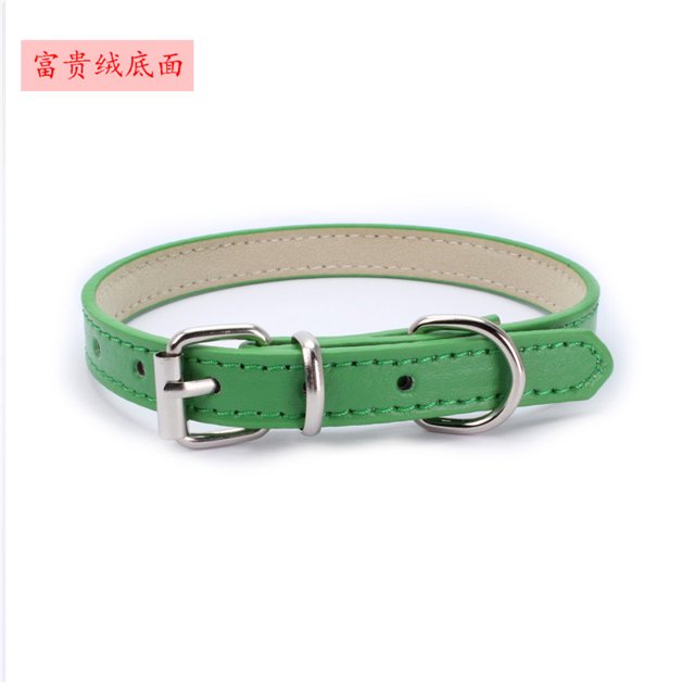 Collier pour Chien Doux avec Sangle pour Petit Chiot Chaton Fond en Peluche Riche : Vert TTP : 30*1.0 cm