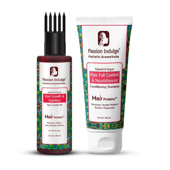 Passion Indulge Rosemary Hair Therapy| Conditioning Shampoo 200 ml + Hair Growth Oil 100 ml | Pack of 2