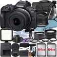 thumbnail image 1 of Canon EOS R100 Mirrorless Camera with RF-S 18-45mm Lens + 2 Pack SanDisk 64GB Memory Card + Case + ZeeTech Accessory, 1 of 11
