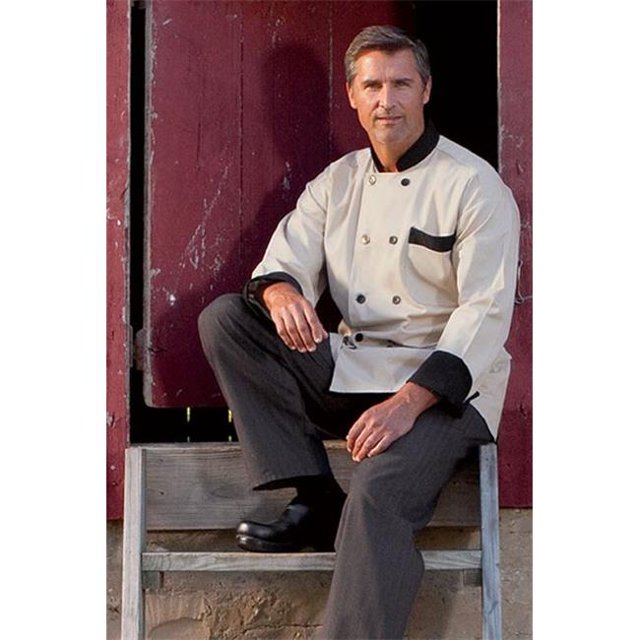 Uncommon Threads 0404-6609 Manteau de Chef Newport 10 Boutons en Pierre/noir - 5XLarge