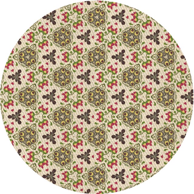 Ahgly Company Machine Washable Indoor Round Transitional Khaki Gold Area Rugs, 8' Round
