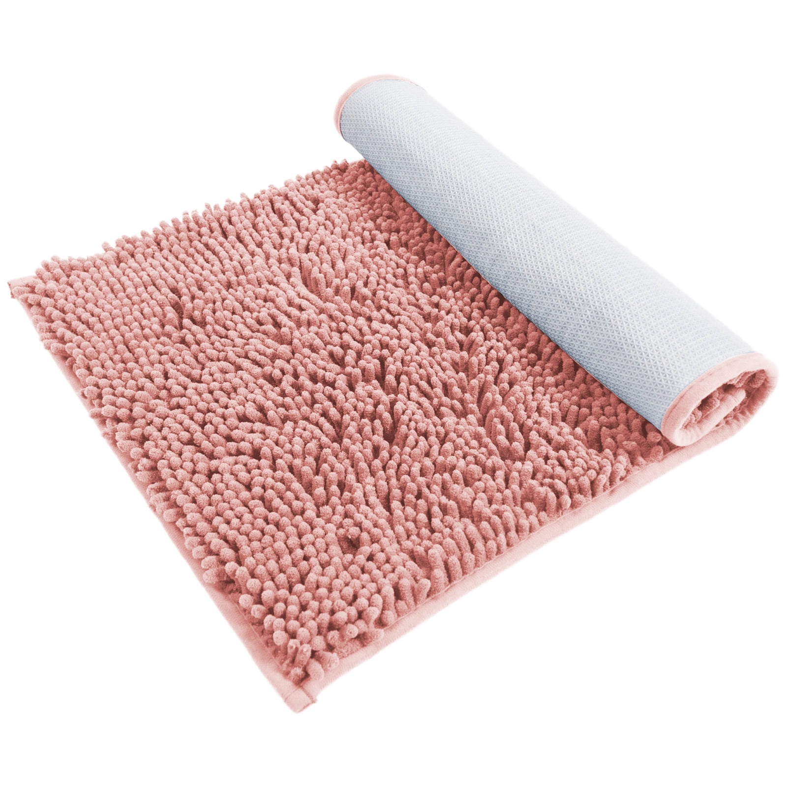 Hitime Soft Chenille Bath Rug Mat 24x36 Quick Dry Machine Washable Bathroom Runner - Ultra Absorbent Non-Slip Backing - Pink