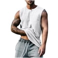 thumbnail image 2 of JDQJBZ Men's Tank Undershirts Summer Knit Muscle Sleeveless Tops Button Crew Neck, 2 of 4