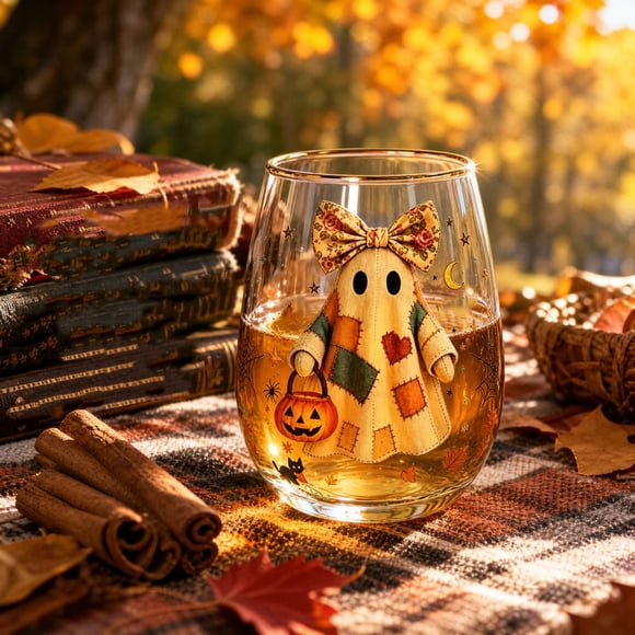 Décoration d'Halloween Intérieur Extérieur Liquidation à Moins de 5,00 $! Verre à Whisky en Forme de Fantôme 420 ml Cristal Soufflé à la Main Gobelet à l'Ancienne avec Rebord Doré Sans Plomb Base Lourde Vaisselle de Bar Boîte-Cadeau pour Hommes