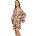 thumbnail image 4 of Bimba Kimono de Demoiselle d'Honneur à Manches Longues Imprimé Floral pour Femme, Robe Cache-Cœur Wrap - 20, 4 of 7