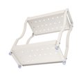 thumbnail image 4 of Coffee Bar Storage Rack Double Layer Cabinet Shelf Stainless Steel Countertop Organizer with Handles White 30cm / 11.8in, 4 of 5