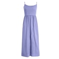 thumbnail image 4 of Robes d'Été pour Femmes 2025 Robe Longue Sans Manches à Bretelles Couleur Unie Dos Nu Ligne A Bandage Robe de Soleil Violette m, 4 of 5