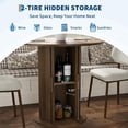thumbnail image 4 of CazToi Round Dining Table with Rolling Shutter Cabinet Multi-Functional Wood Kitchen Table, 4 of 7