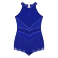 thumbnail image 3 of Yeahdor Robe de Danse Latine Sans Manches à Paillettes pour Filles, Robe Justaucorps de Jazz, Rumba Samba Salsa Cha Cha, Tenue de Danse de Salon Bleue 14, 3 of 5