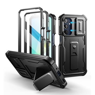 Dexnor for Samsung Galaxy A16 5G Case, [2 Front Frame] [Bulit-in Slide Camera Cover & Kickstand] Heavy Duty Protection Shockproof Samsung A16 5G Case with Screen Protector, 6.7 inch Black