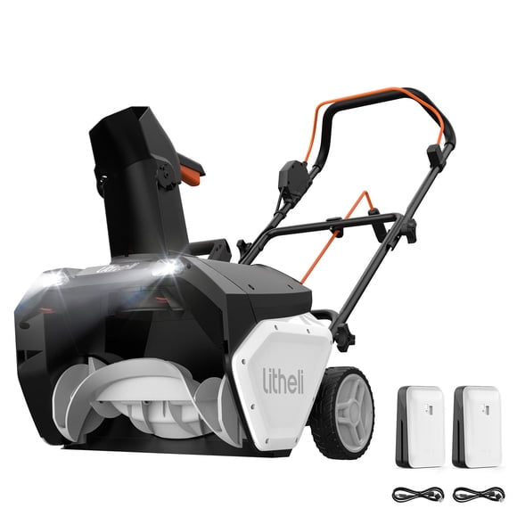 Litheli Souffleuse à Neige Sans Fil 40V, Souffleuse à Neige Sans Rougir 20 Pouces avec Batterie 4,0ah, Souffleuses à Neige Électriques avec Projecteur DEL pour Allées et Entrées