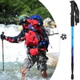 thumbnail image 3 of Telescopic Trekking Pole, Alpenstock Three Sections  For Outdoor Activities Blue 65-135cm, 3 of 8