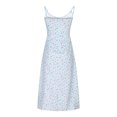 thumbnail image 4 of drppepioner Robe d'Été Femme Grande Taille Liquidation Mode Femme Camis Sans Manches Col en V Combinaison Imprimé Floral Robe Fendue de Plage, 4 of 7