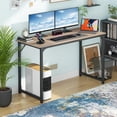 thumbnail image 2 of BestOffice Modern Computer Desk for Home Office, Writing Study Table with Metal Frame, White, 2 of 7