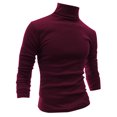 thumbnail image 1 of INSPIRE CHIC Chandails pour Hommes, Col Roulé, Manches Longues, Extensible, Coupe Ajustée, Hauts 50 Bourgogne, 1 of 6