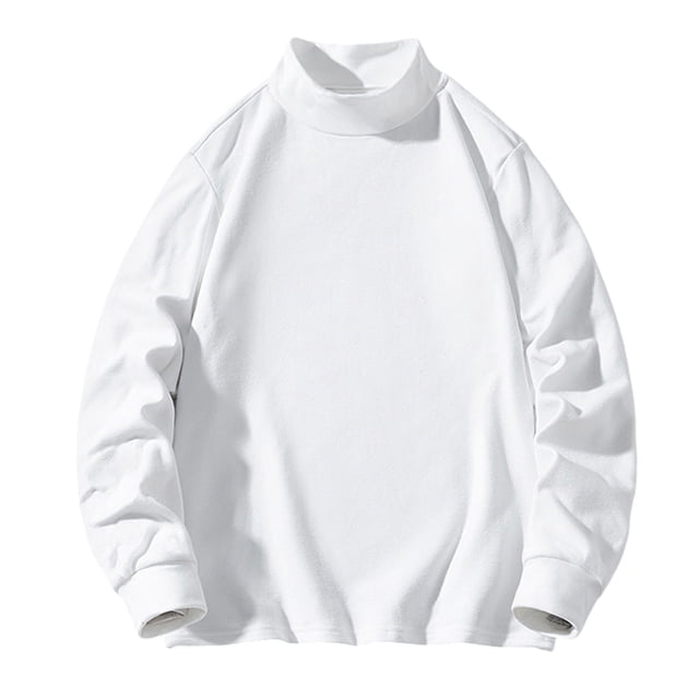 Timegard Fall Tops for Men High Neck Thermal Underwear Solid Color Comfy Pullover Casual Long Sleeve Tops