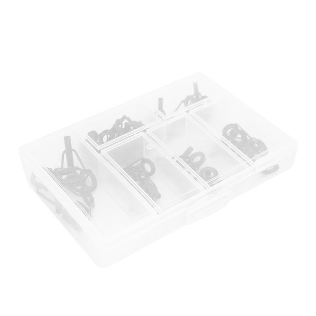 Domqga Fishing Rod Tip Guides,Fishing Accessories,40pcs/Box Fishing Rod Tip Repair Kit Stainless Steel Ceramic Ring Guide Rod Tip Replacement Kit